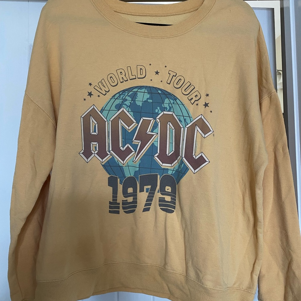 AC/DC Women's Tan Sweatshirt lightweight